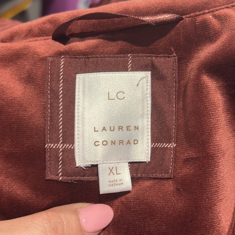 LC Lauren Conrad rust faux suede jacket size xl - Picture 11 of 12